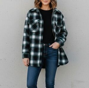 Thread & Supply Shacket James Shirt Jacket hunter green plaid XS Excellent